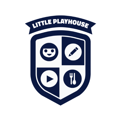 Little Playhouse emblem featuring fun, creativity, technology, and nourishment for childrens growth.